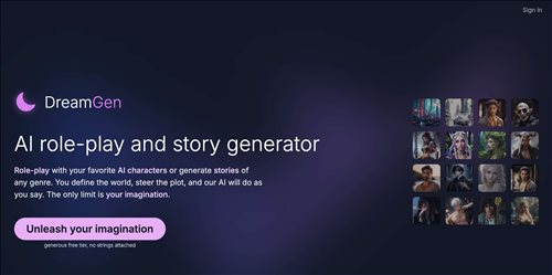 DreamGen网页截图