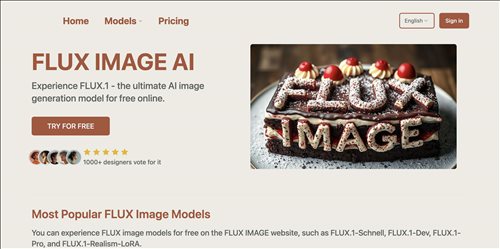 FLUX IMAGE AI网页截图
