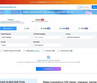 Doctranslate.io网页截图