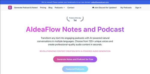 AIdeaFlow Podcast网页截图