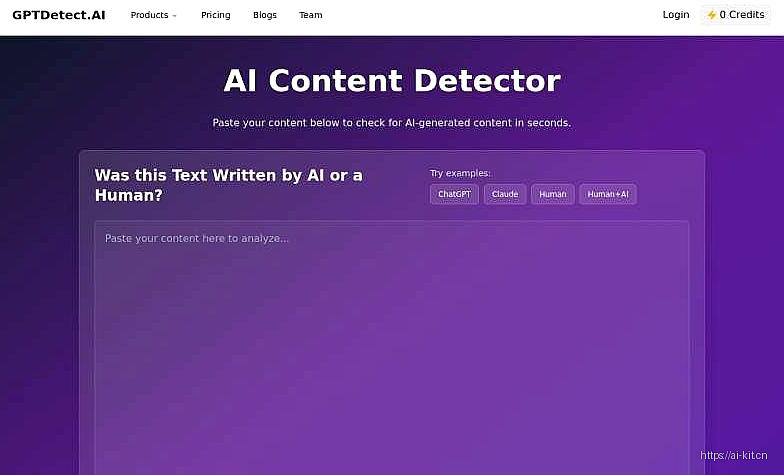 GPTDetect.AI网页截图