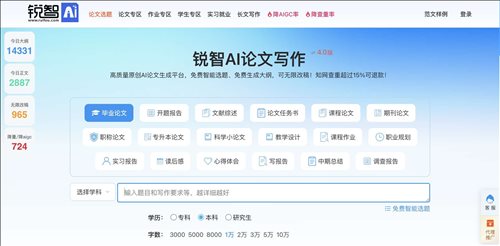 锐智AI-论文写作网页截图