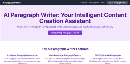 AI Paragraph Writer网页截图