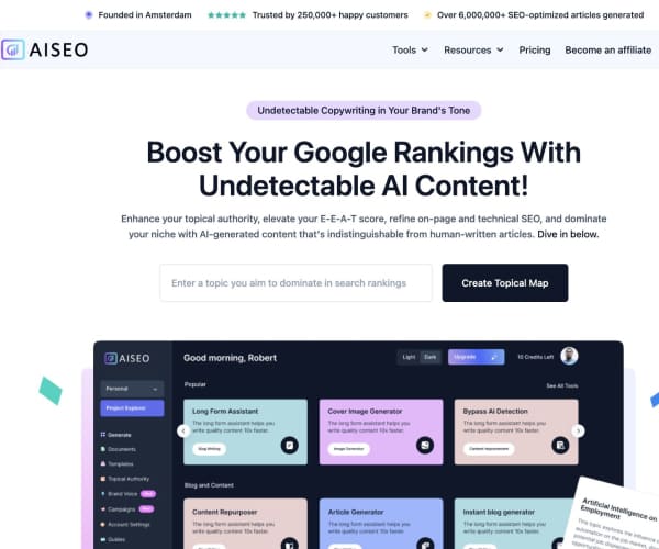 AISEO AI Content Detector网页截图