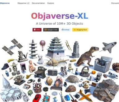 Objaverse-3D物体数据集网页截图