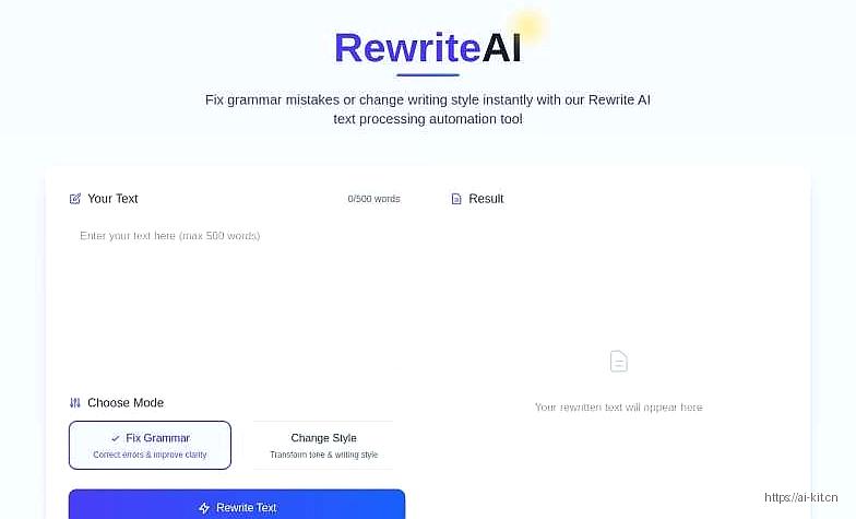 Rewrite AI网页截图