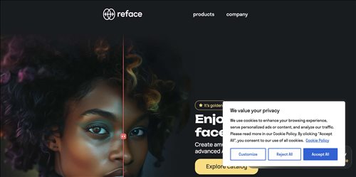 Reface网页截图