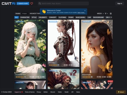 Civitai网页截图
