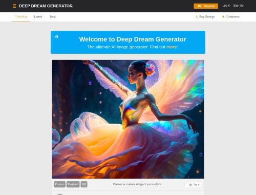 Deep Dream Generator网页截图