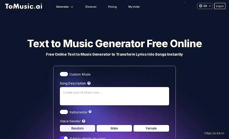 ToMusic.ai网页截图