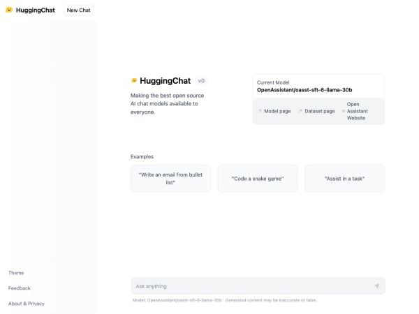 HuggingChat网页截图