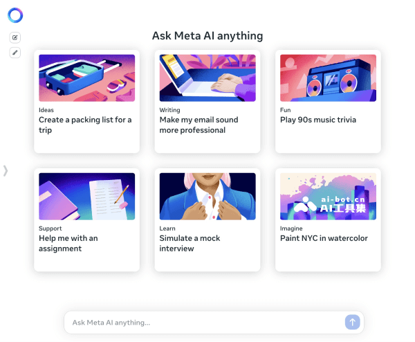 Meta AI助手网页截图