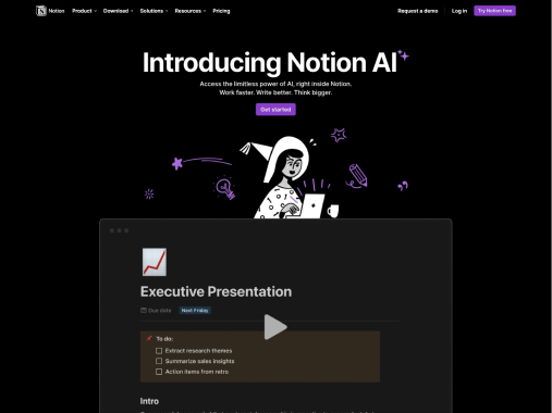 Notion AI网页截图