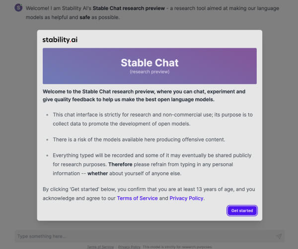 Stable Chat网页截图