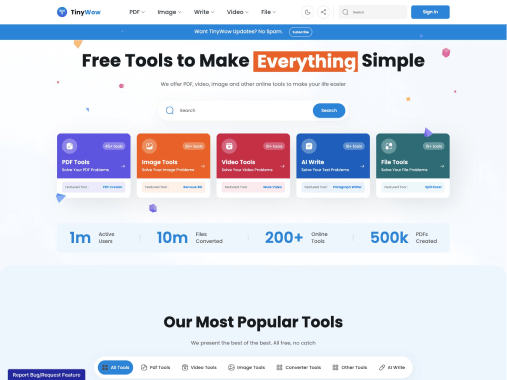 TinyWow网页截图