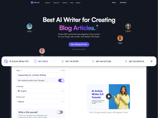 Writesonic网页截图