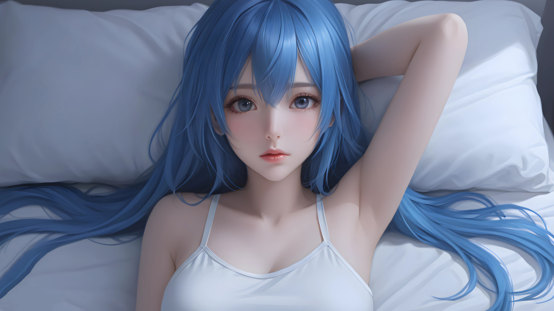 ['蓝发女孩 4K高清 动漫壁纸 唯美风 手机动态']