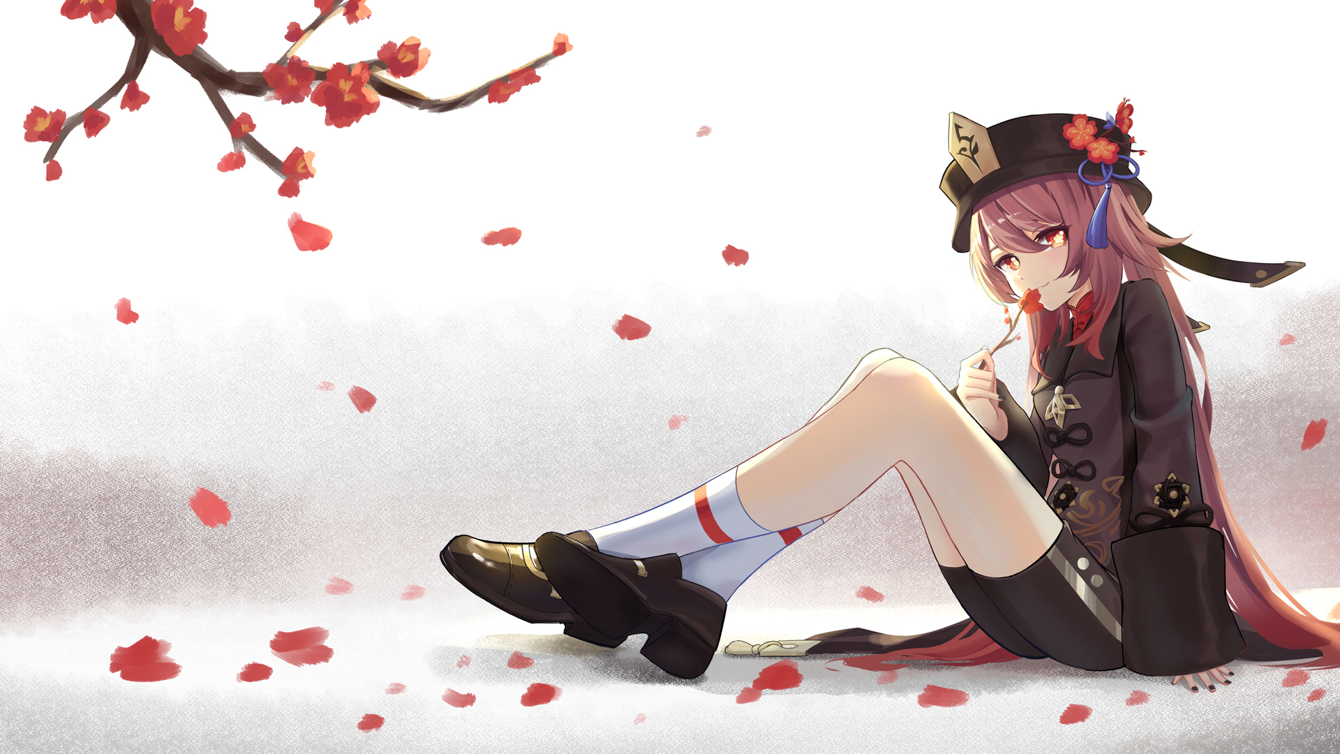 ['原神 胡桃 雪霁梅香 二次元高清壁纸']