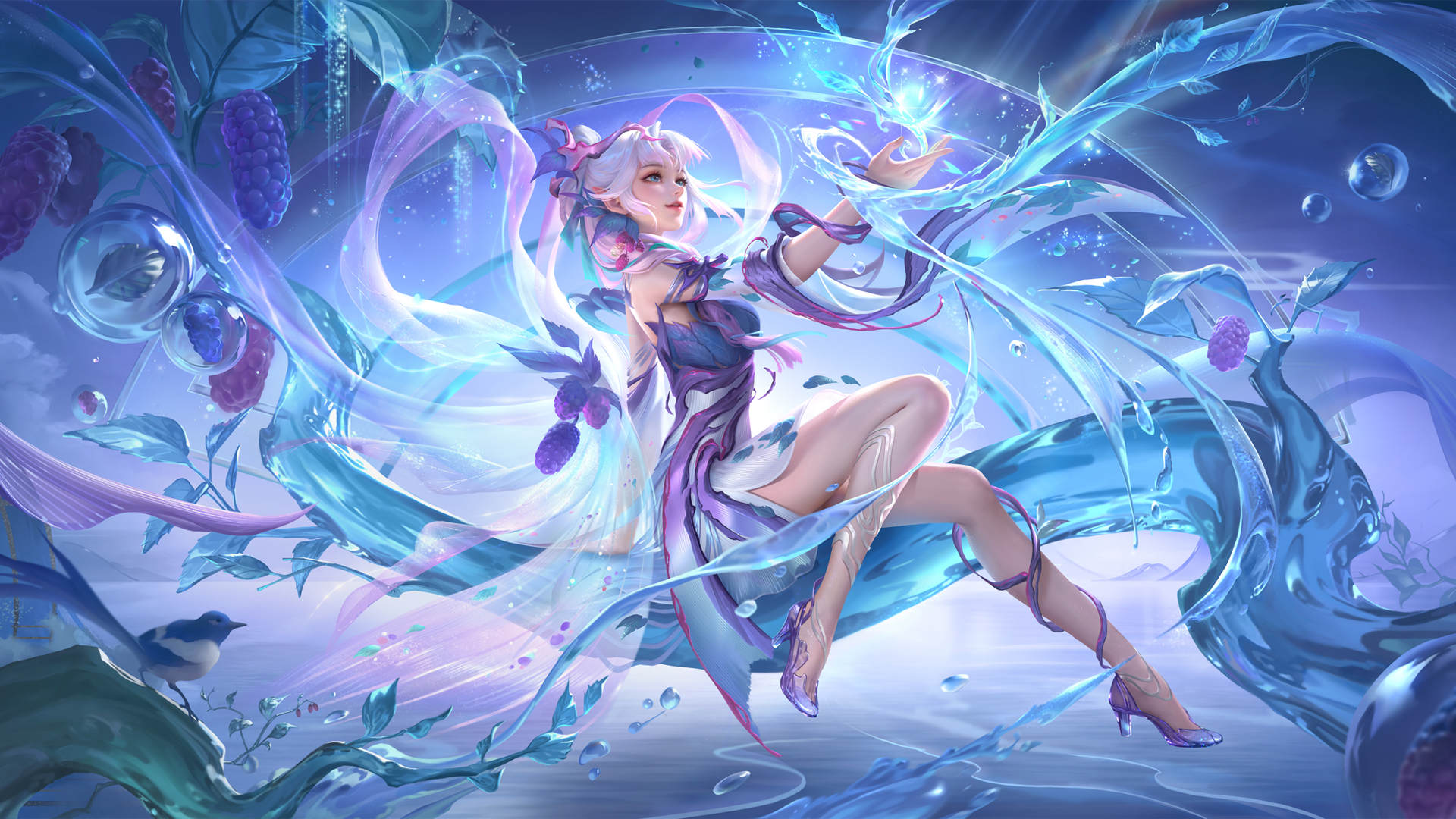 ['王者荣耀 艾琳 陌上桑 皮肤壁纸 九周年限定 特效']