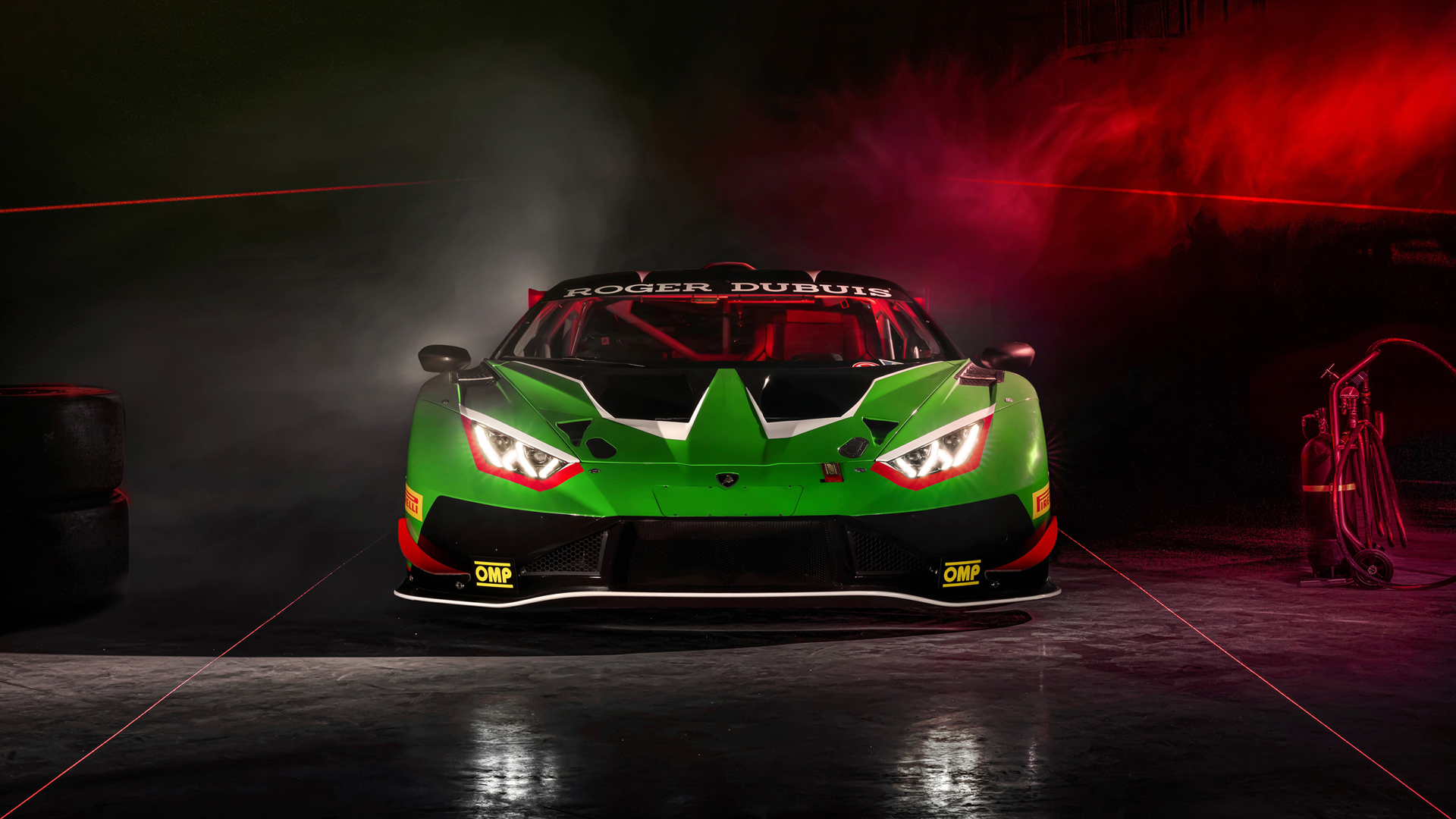 ['兰博基尼Huracan GT3 EVO2 赛车版 碳纤维车身 V10发动机 绿色跑车壁纸 限量版']