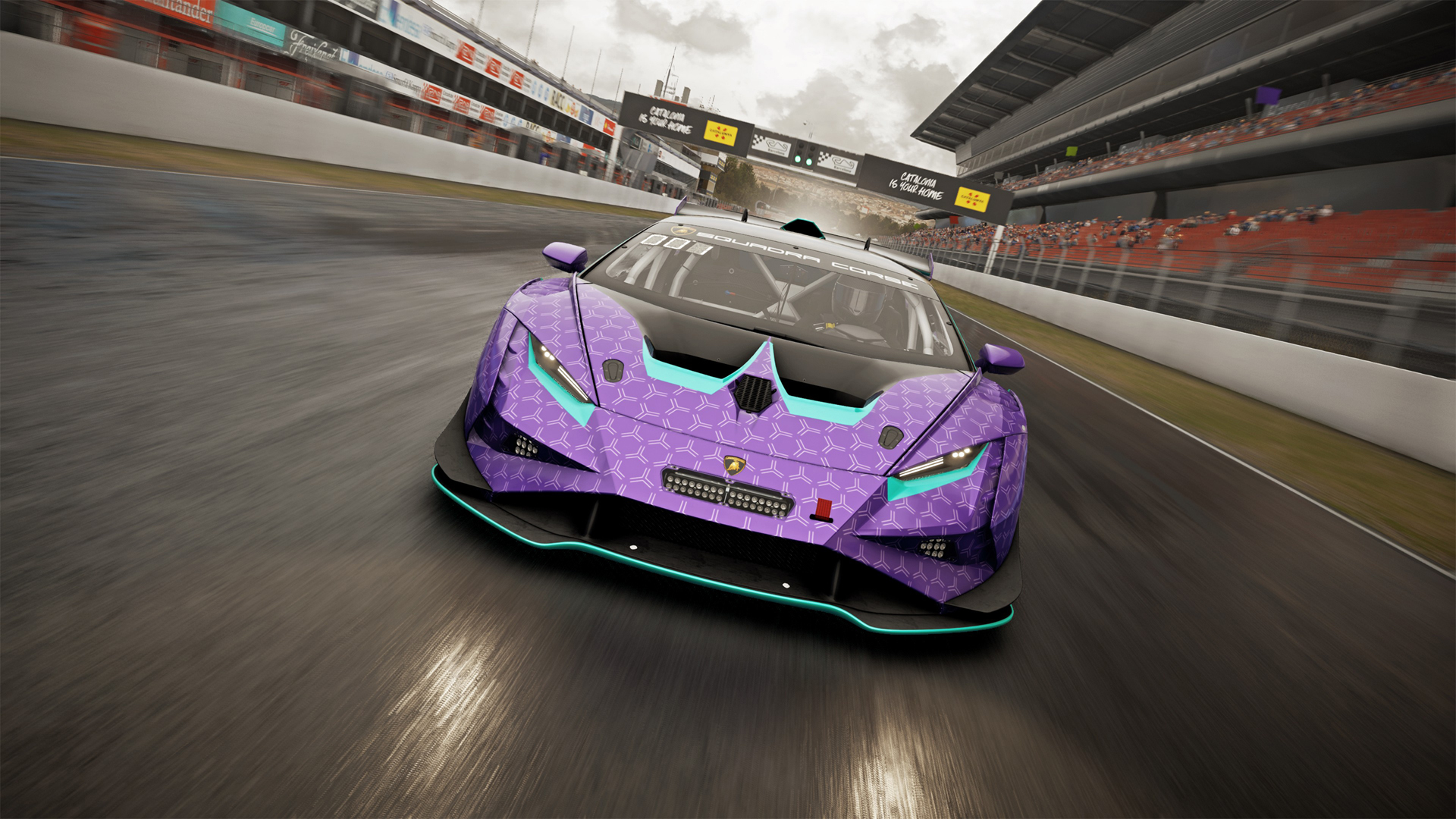 ['兰博基尼 Huracan Super Trofeo EVO2 紫色 跑车 壁纸']