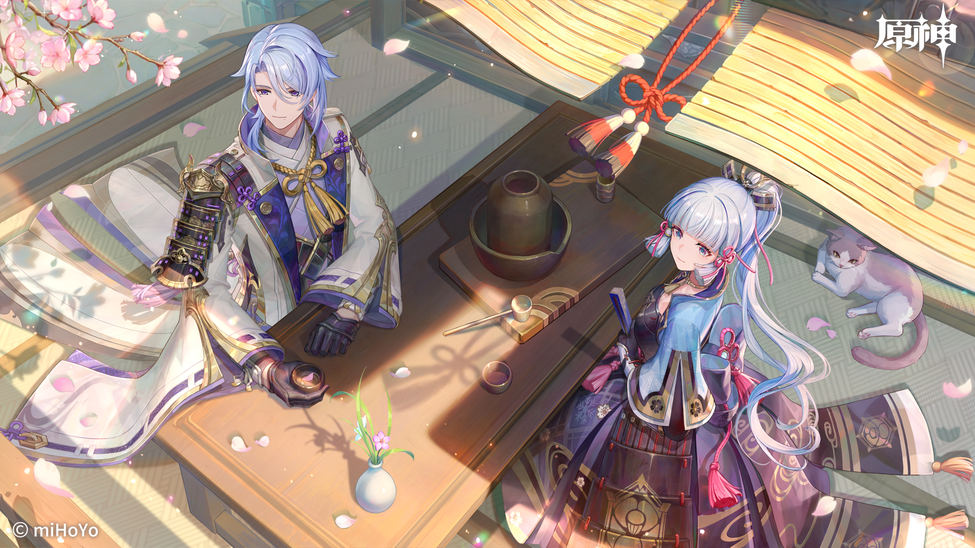 ['原神 神里绫华 神里绫人 官方 高清壁纸 4k 无水印']