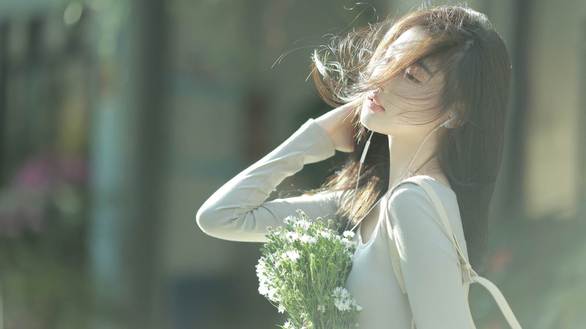 ['自然 森系 清新 唯美 清纯美女高清壁纸']