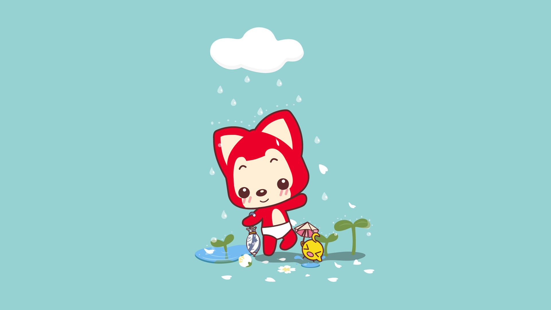 ['阿狸 花瓣雨 动漫壁纸 高清下载']