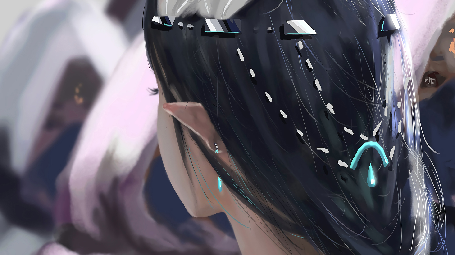 ['二次元动漫女孩 长发萌耳 唯美插画壁纸']