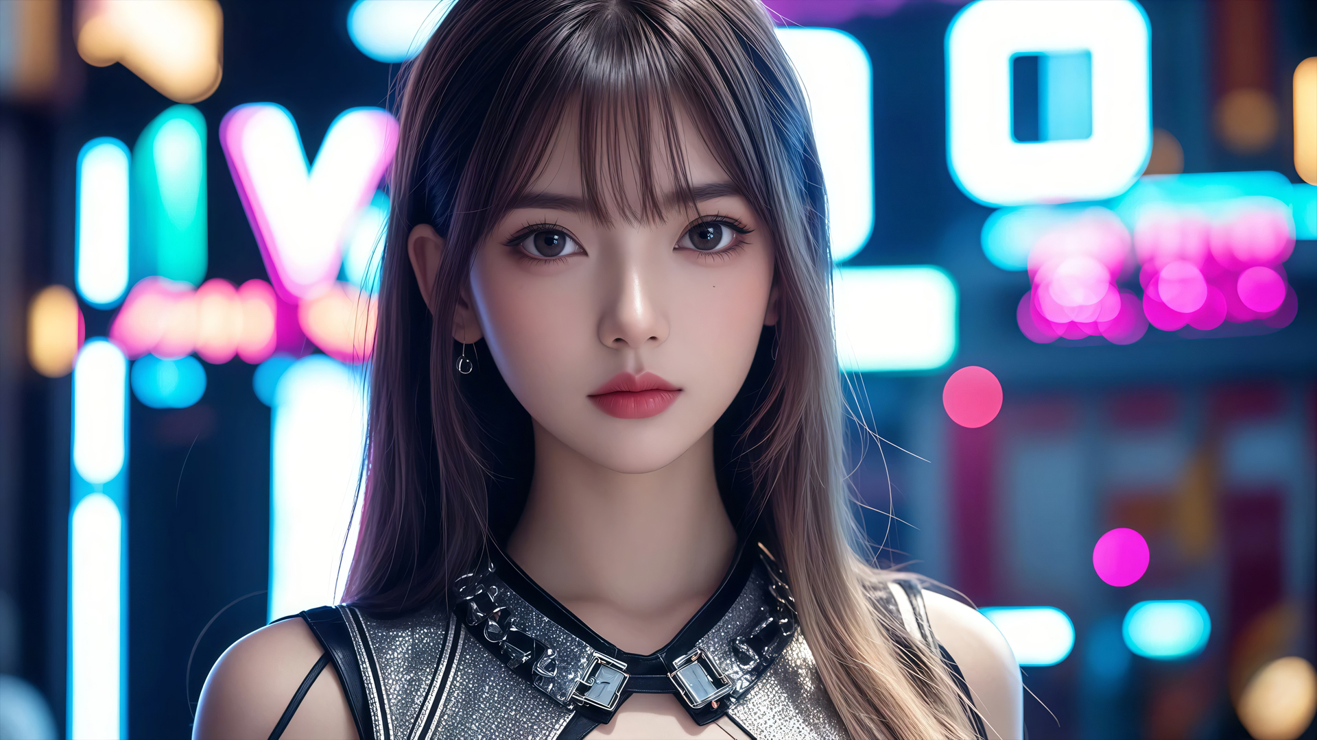 ['赛博少女 皮蛋瘦肉邹 高清壁纸 4K超清 动漫风格 赛博朋克']
