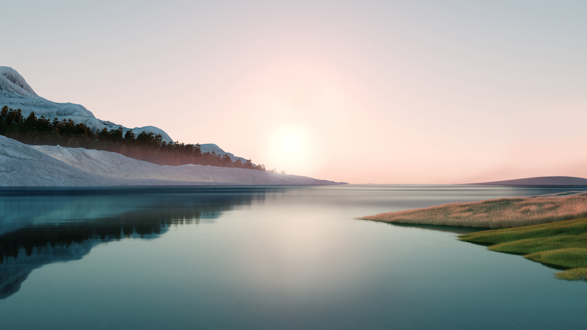 ['微软Win11沙漠湖水秋天风景4K高清壁纸']
