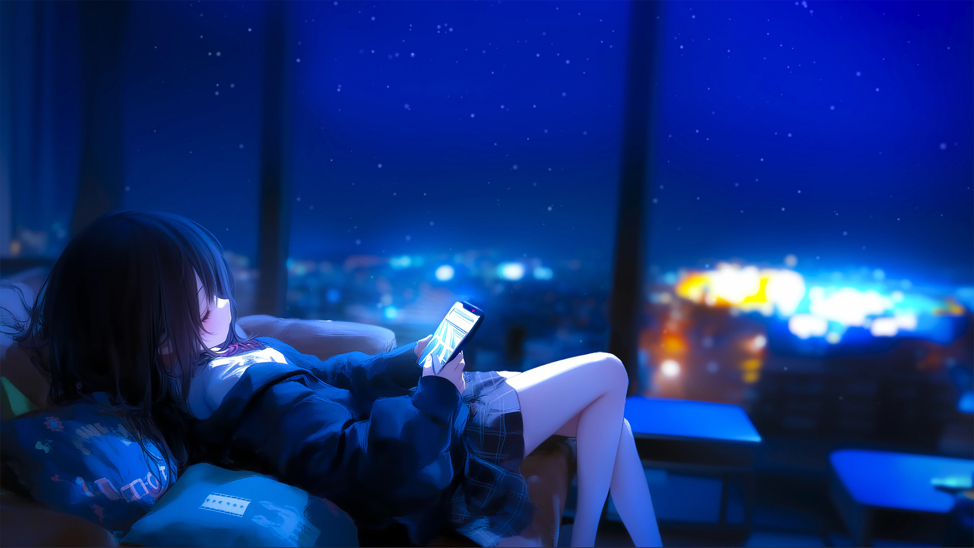 ['冬季雪夜动漫女孩高清壁纸 4K雪景桌面壁纸推荐']
