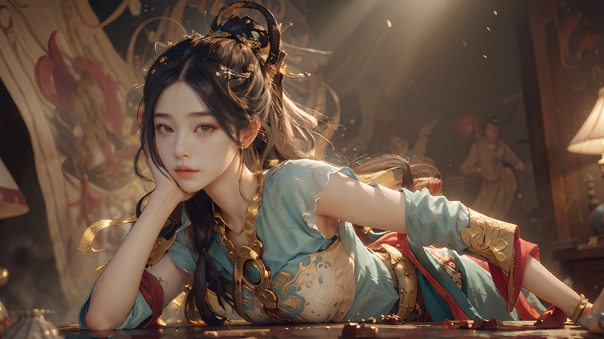 ['敦煌美女 飞天 唯美壁纸 高清 国潮风']