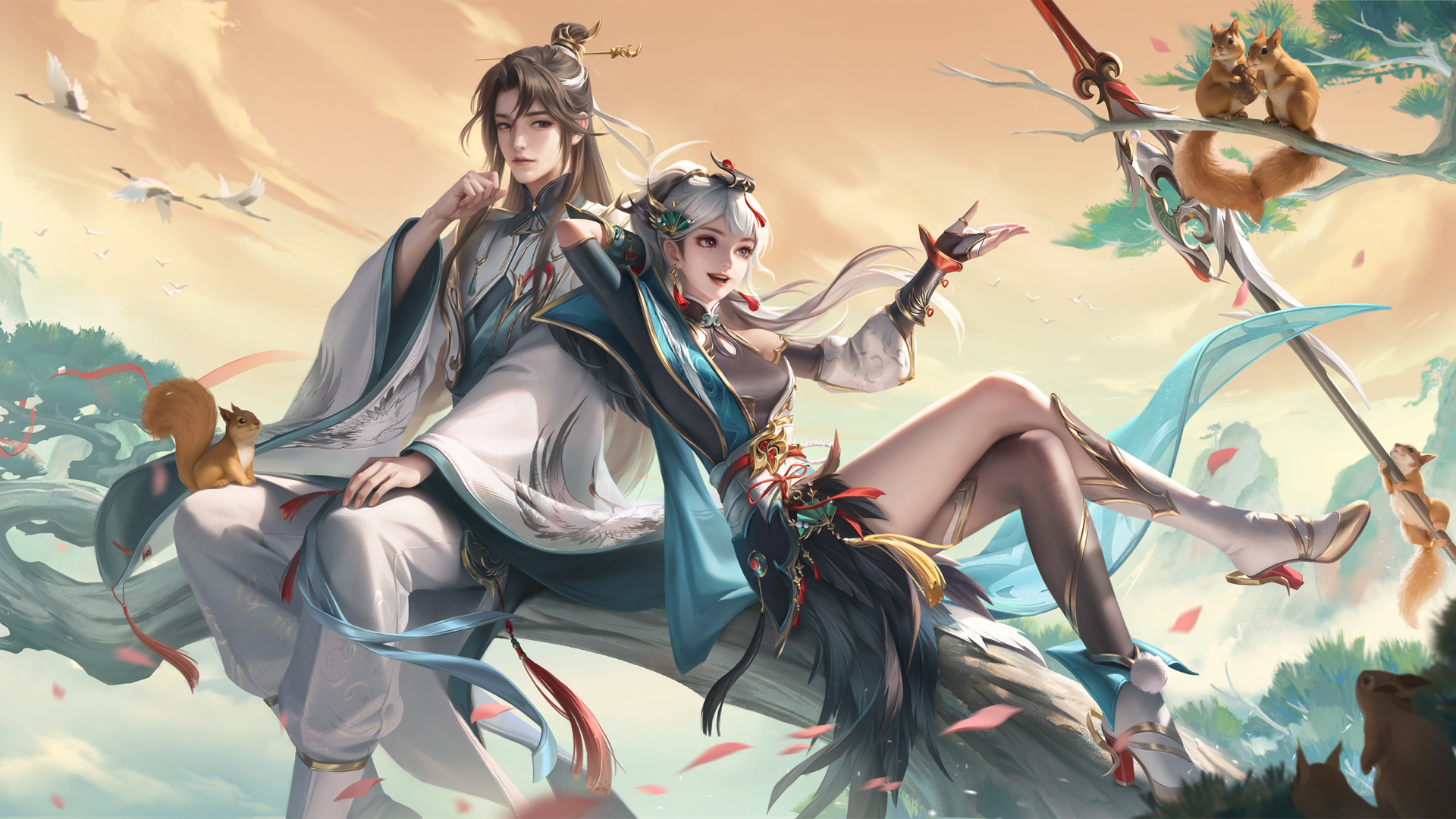 ['王者荣耀 云缨 赵怀真 七夕限定皮肤 鹤归松栖 超清壁纸 无水印']