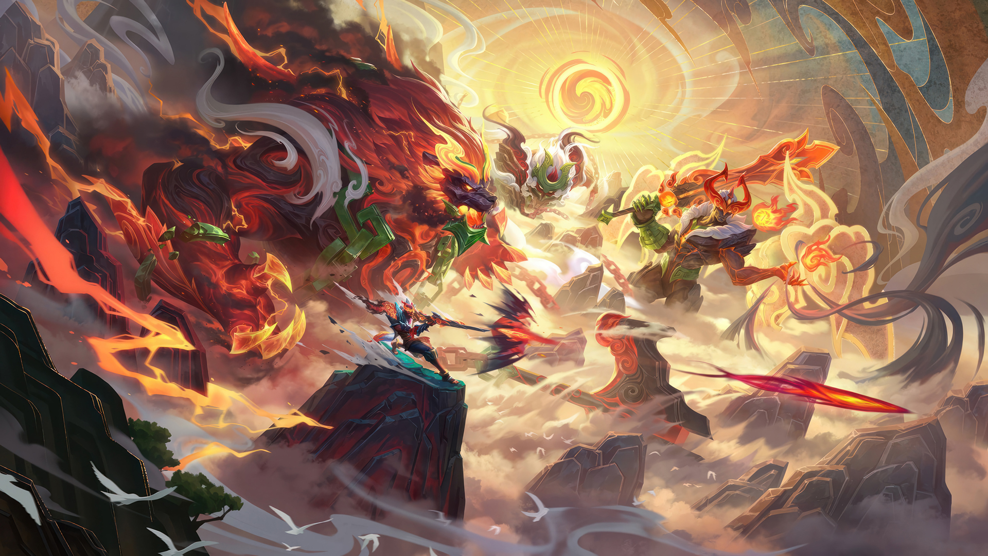 ['LOL 英雄联盟 山海绘卷 烬 沃利贝尔 亚托克斯 壁纸']