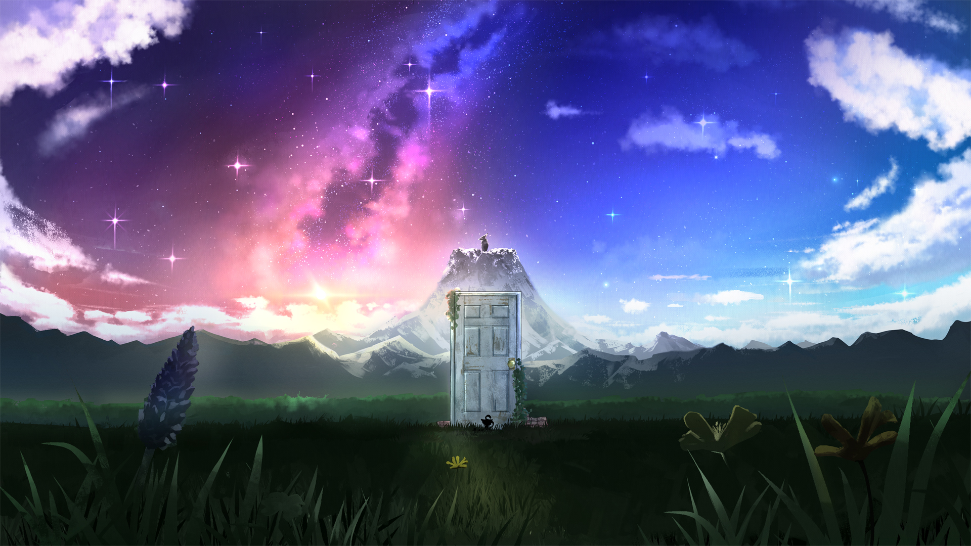['铃芽之旅 门 星空 唯美 高清桌面壁纸']