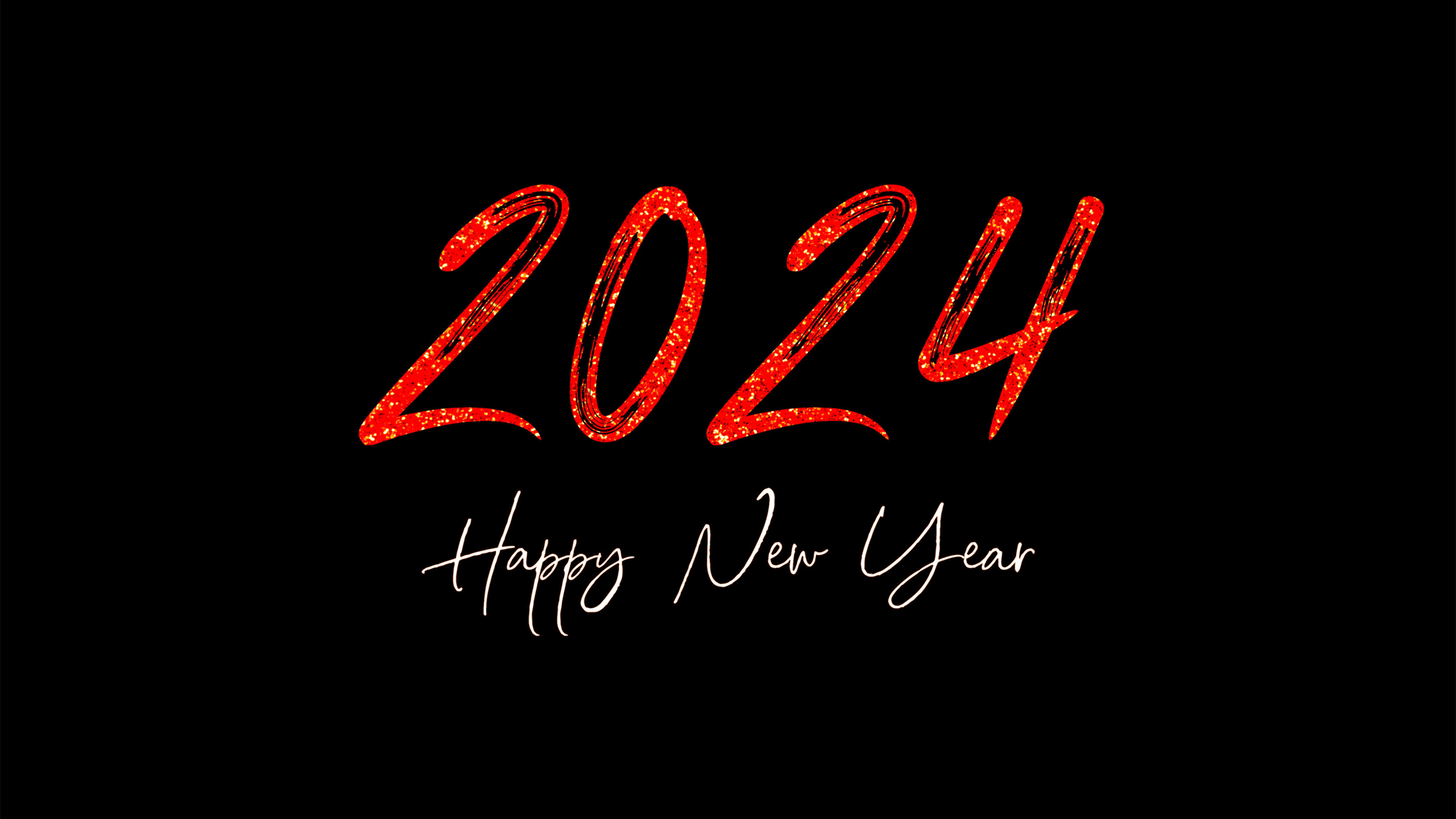['金红色 2024艺术字体设计 新年快乐电脑壁纸']