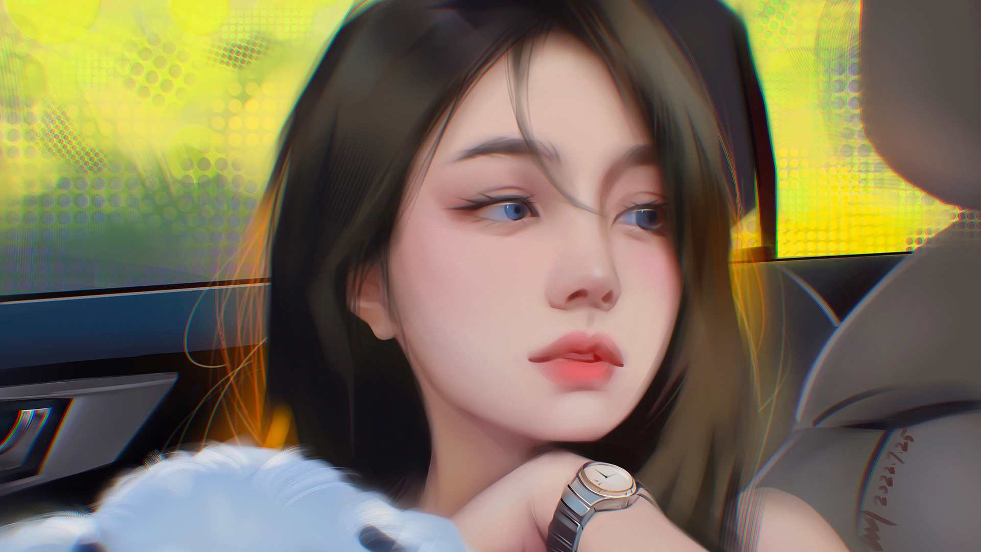 ['蓝眼少女 手表 动漫壁纸 高清下载']