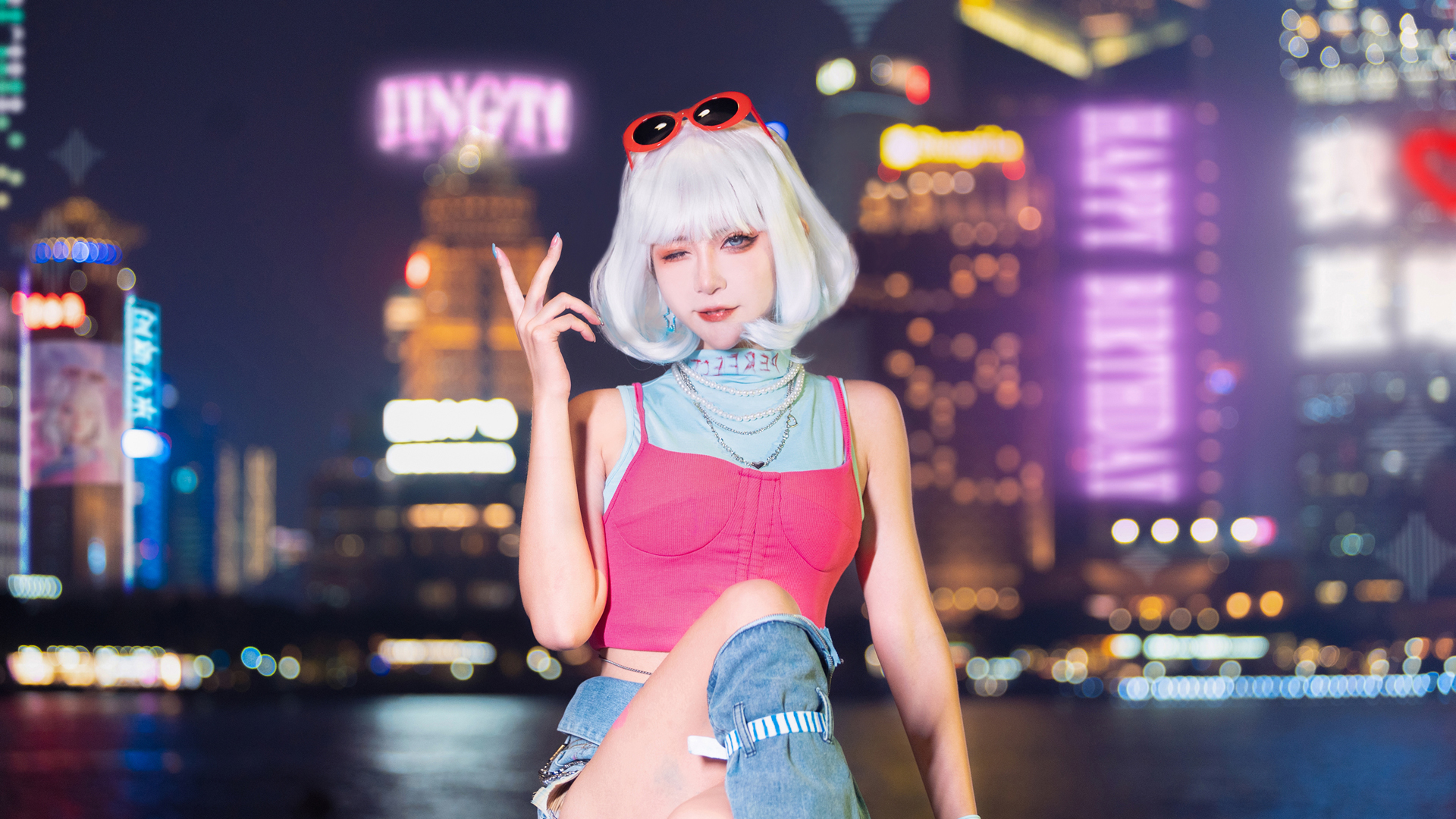 ['赛博朋克 美女 电脑壁纸 AI生成 高清下载']