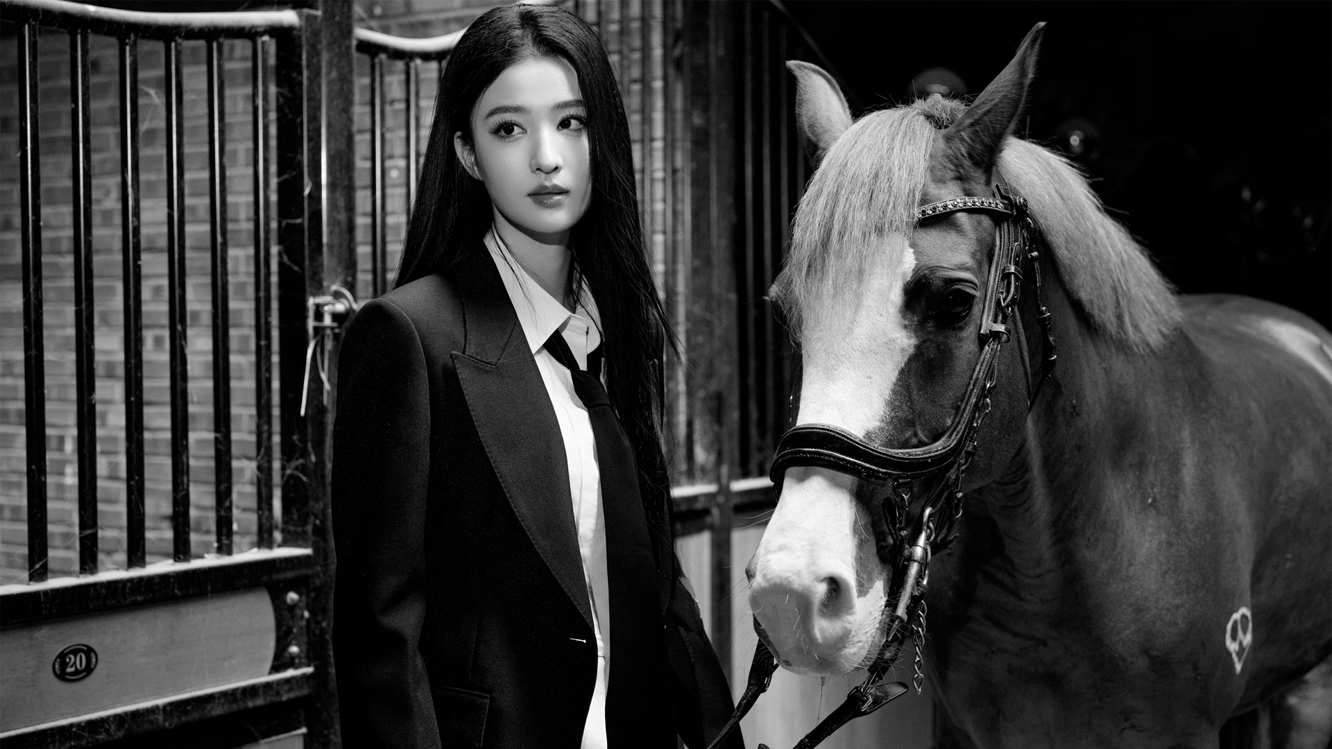 ['王楚然 黑色西服 4K高清 美女电脑壁纸 高分辨率 桌面壁纸']