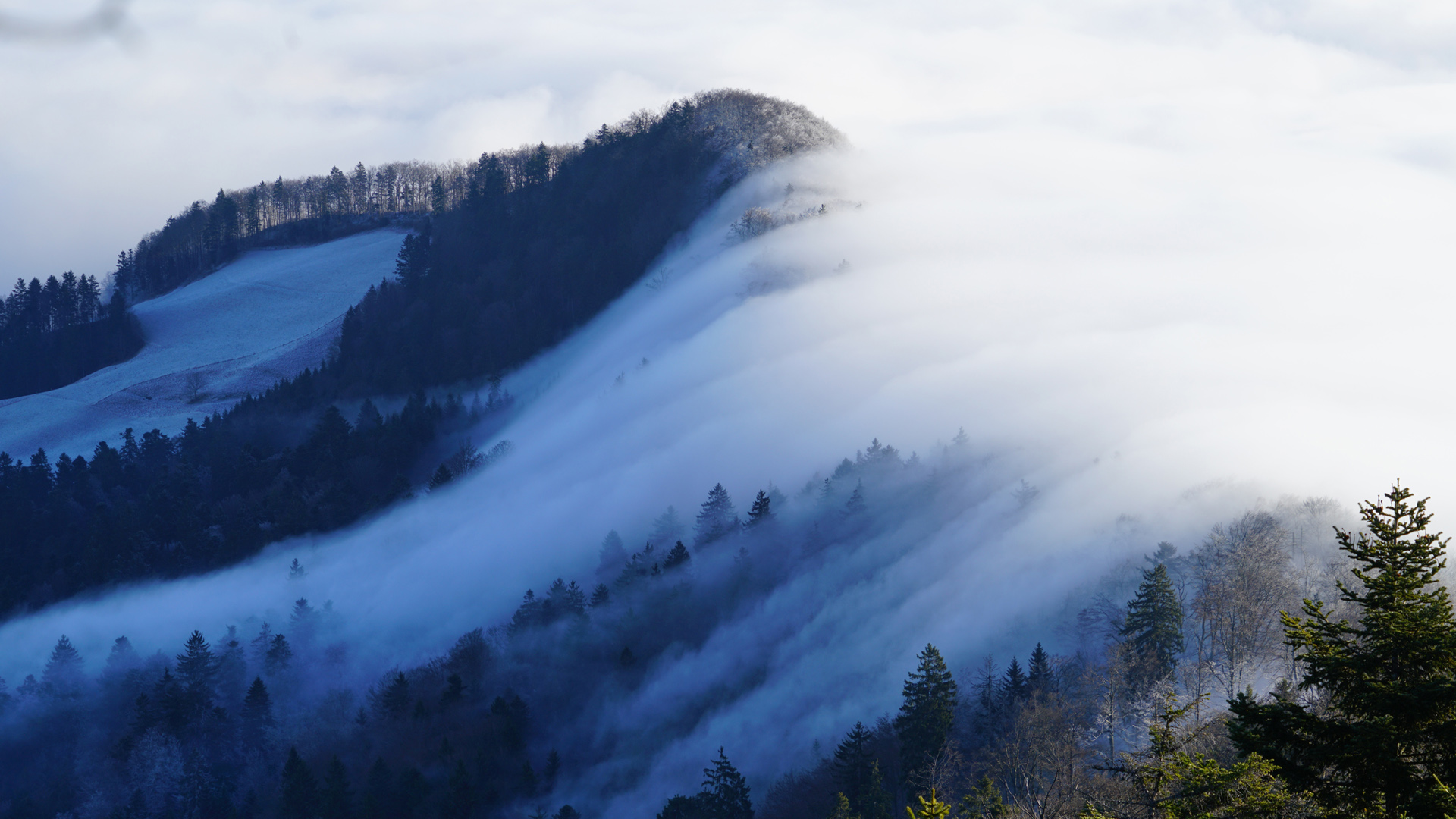 ['瑞士 冬天 雪山 雪景 风景 桌面壁纸']