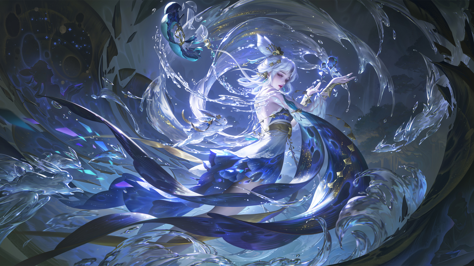 ['王者荣耀 嫦娥 器灵落星盏 桌面壁纸']