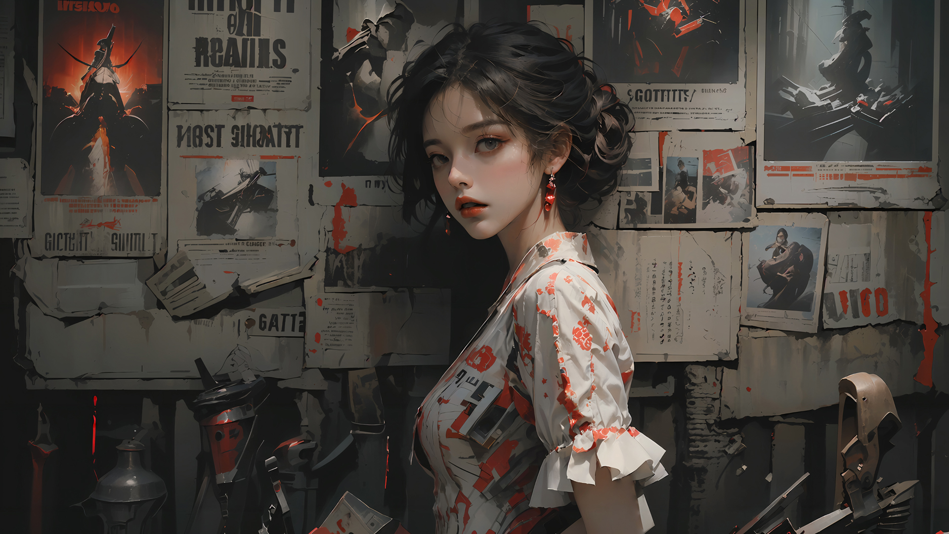 ['报纸墙 动漫美女 高清壁纸 2560x1600 个性紫色粉色长发']