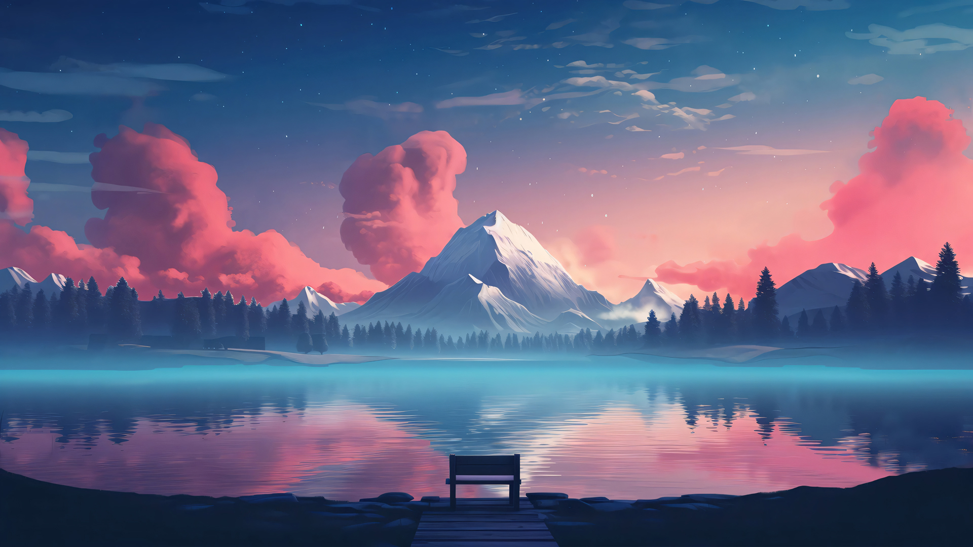 ['高清 唯美 梦幻 自然 山水 湖景 星空 壁纸 桌面背景']