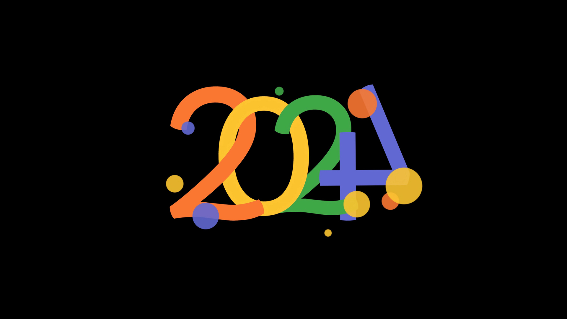 ['2024 个性数字字体 黑色背景 桌面壁纸 设计趋势']