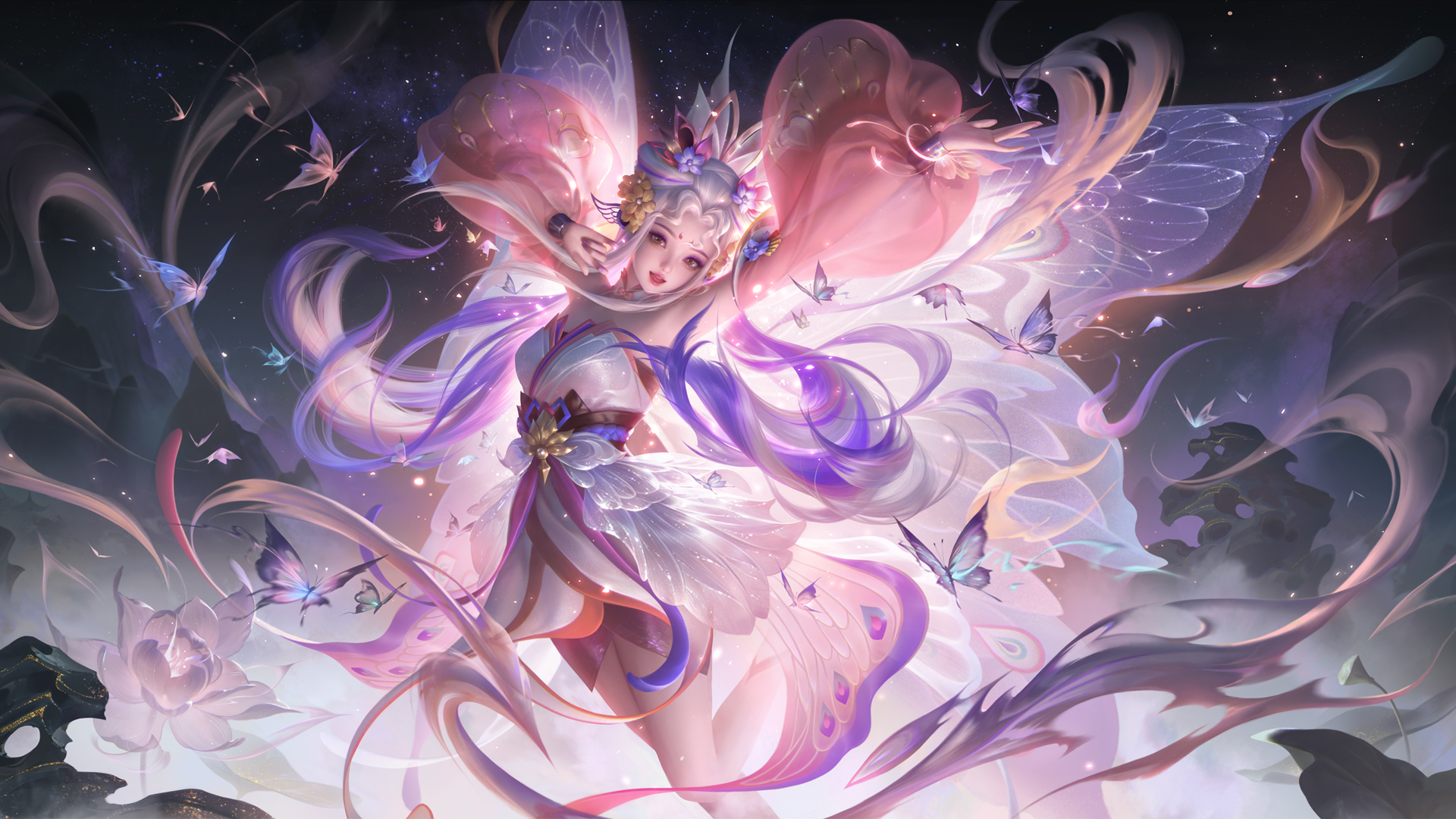 ['王者荣耀 艾琳 觅芳踪 皮肤 高清壁纸 V10 蝴蝶特效 东方志怪']