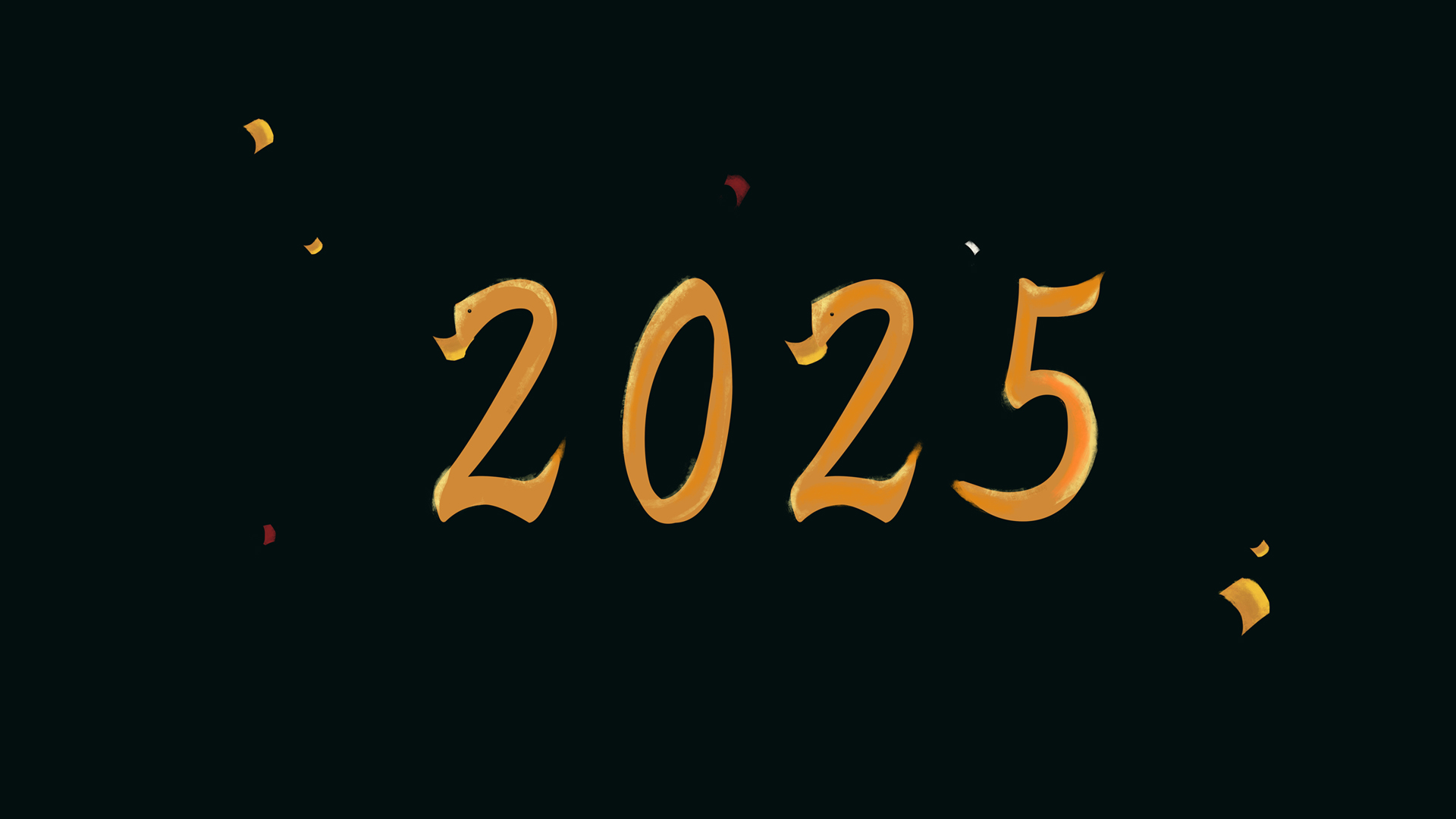 ['2025蛇年 金色艺术字 桌面壁纸 新年高清创意设计']