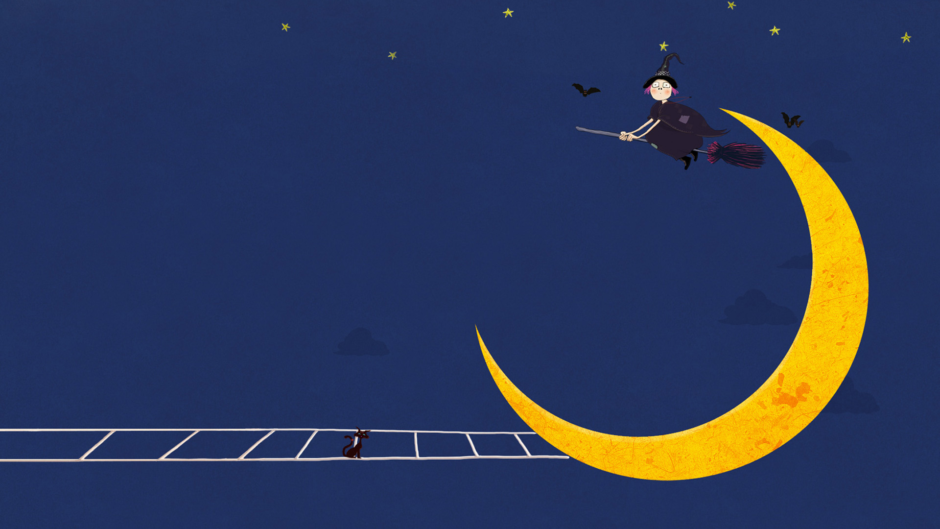 ['梦想 夜空 桌面壁纸 插画 唯美 卡通']