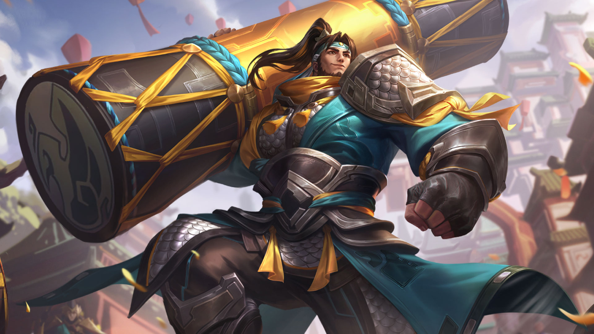 ['王者荣耀 苏烈 千军破阵 壁纸 青色 绿色特效 S25赛季限定 将军风范']