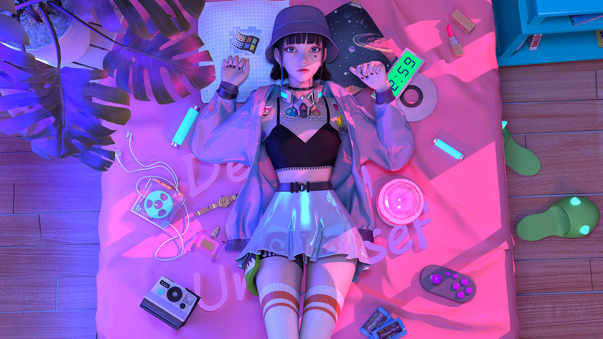 ['集原美 赛博朋克奇幻少女高清壁纸 4K手机电脑']